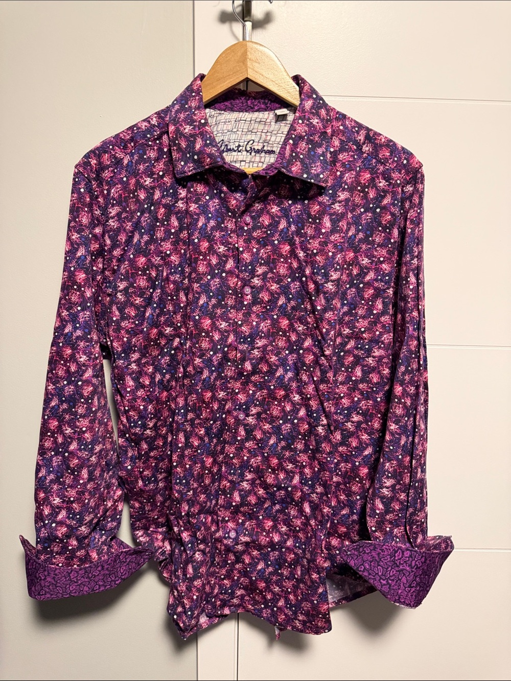 Robert Graham Purple Floral Button-Down Shirt (Classic Fit)
